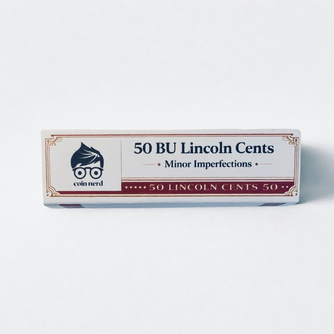 50 Lincoln Cents BU Tube Roll Minor Imperfections