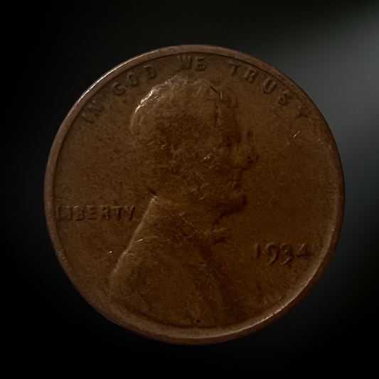 1934-P Lincoln Wheat Cent G/VG+ Obverse 