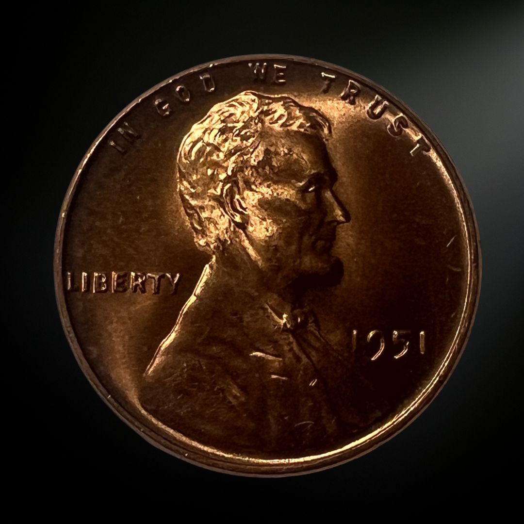1951-P Lincoln Wheat Cent BU Red Obverse 