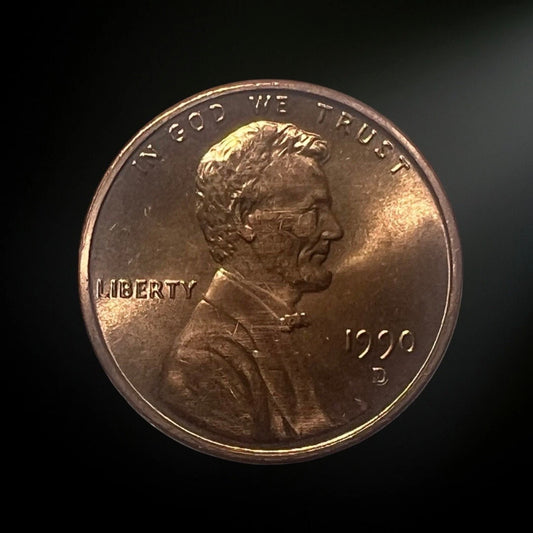 1990-D Lincoln Memorial Cent BU Obverse 