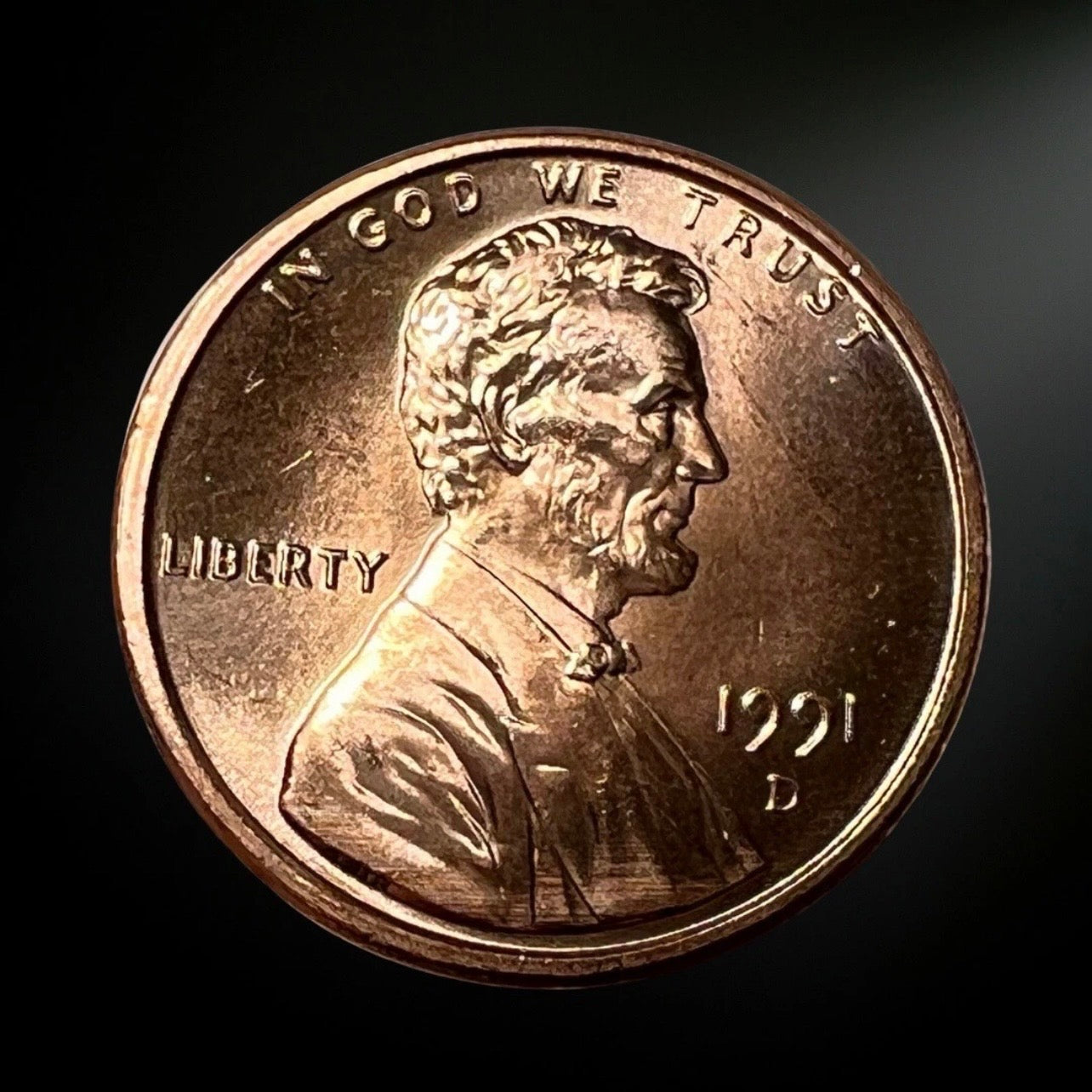 1991-D Lincoln Memorial Cent BU Obverse 