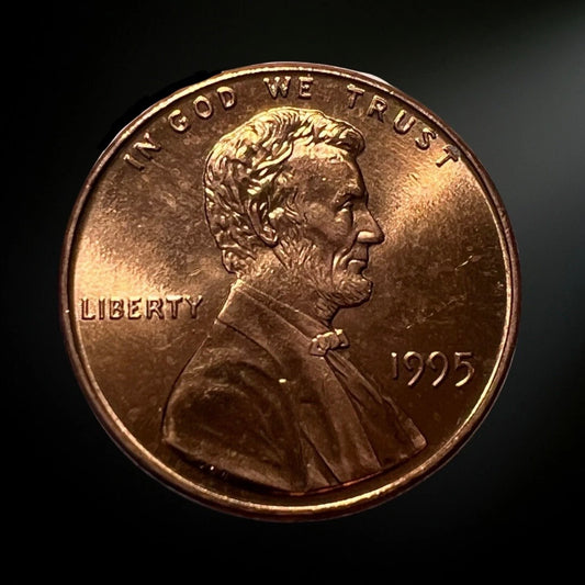 1995-P Lincoln Memorial Cent BU Red Obverse 