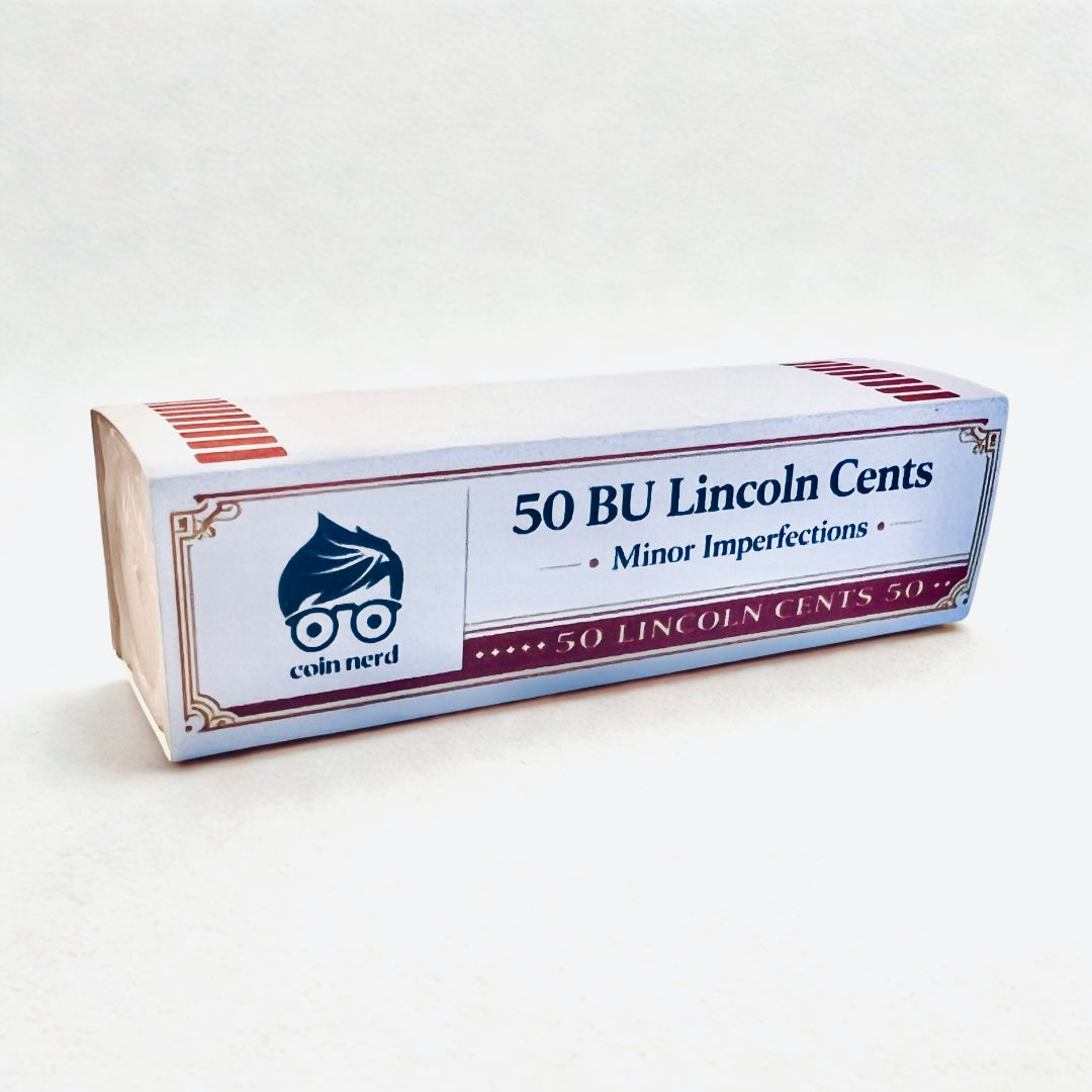 50 Lincoln Cents BU Tube Roll Minor Imperfections